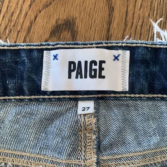 Paige destructed light colored jean shorts - Picture 3 of 10